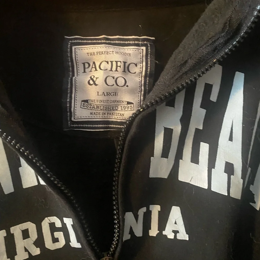 Black Hoodie with Virginia Beach Print - Picture 2 of 3